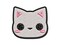 Charming Kawaii Chibi Cat Kitten Face Blushing Cheeks Multi-Color Embroidered Iron-On or Hook & Loop Patch Applique